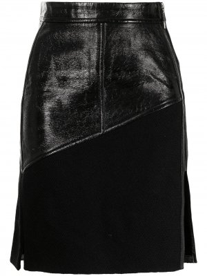Кожаная юбка pre-owned со вставками Louis Vuitton. Цвет: черный