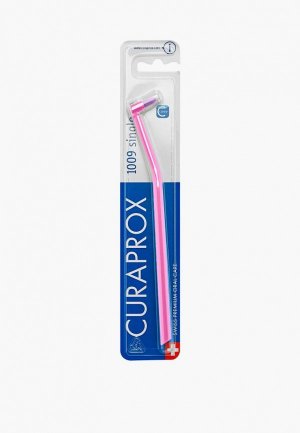 Зубная щетка Curaprox Монопучковая cs1009 single & sulcular, 9 мм. Цвет: розовый
