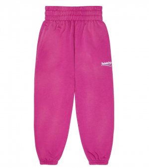 Хлопковые спортивные штаны с логотипом , розовый Balenciaga Kids