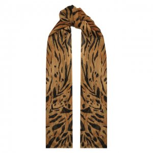 Шелковый шарф Saint Laurent. Цвет: леопардовый