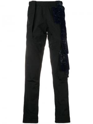 Прямые брюки с бархатными заплатками Cottweiler. Цвет: черный