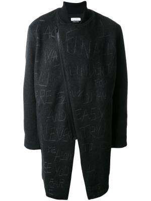 Пальто с асимметричной застежкой-молнией Selfmade By Gianfranco Villegas. Цвет: серый