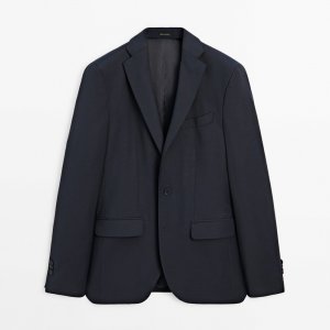Пиджак False Plain Suit, темно-синий Massimo Dutti