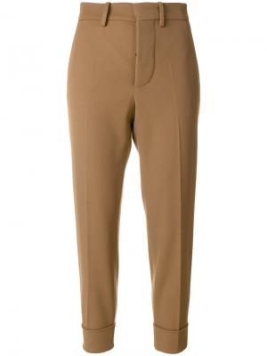Зауженные брюки с манжетами Marni. Цвет: коричневый