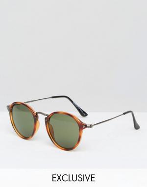 Круглые солнцезащитные очки Reclaimed Vintage. Цвет: коричневый