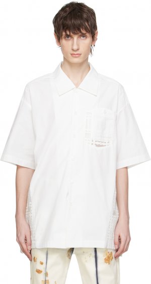 Белая рубашка со вставками Feng Chen Wang
