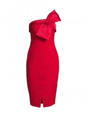 Платье миди с запахом и украшением Emily Bow, красный Lavish Alice