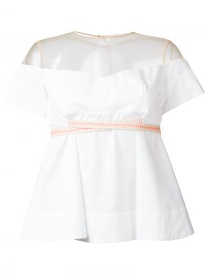 Блузка с открытыми плечами Miahatami. Цвет: белый