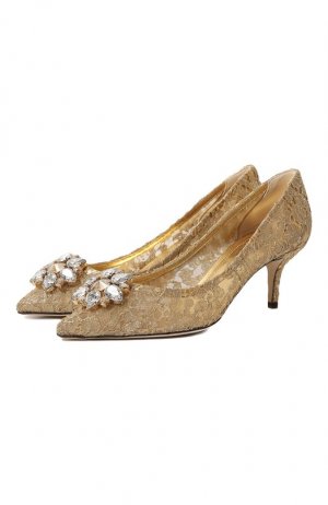 Комбинированные туфли Bellucci Dolce & Gabbana. Цвет: золотой