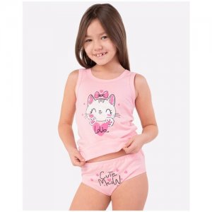 Комплект белья для девочки , HFLUN15151 размер 104, цвет кот,розовый HappyFox. Цвет: розовый