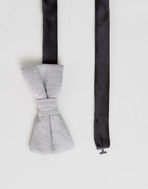 Однотонный трикотажный галстук-бабочка Noak. Цвет: серый