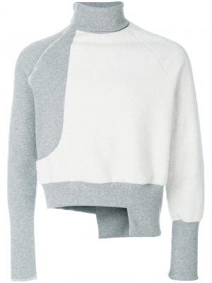 Асимметричный свитер-водолазка Vejas. Цвет: серый