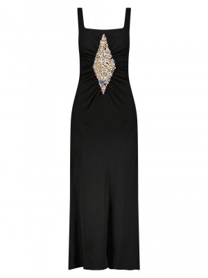 Платье-комбинация с бриллиантовой инкрустацией , черный Marina Moscone