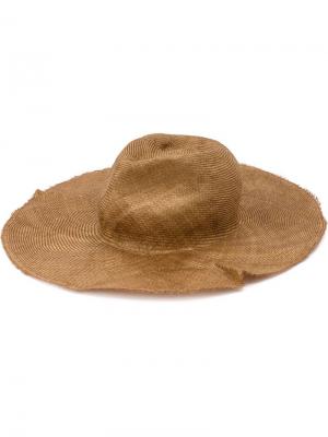 Широкополая соломенная шляпа Ann Demeulemeester. Цвет: коричневый