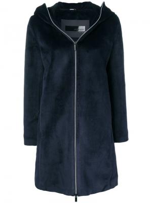 Пальто на молнии с капюшоном Rrd. Цвет: синий