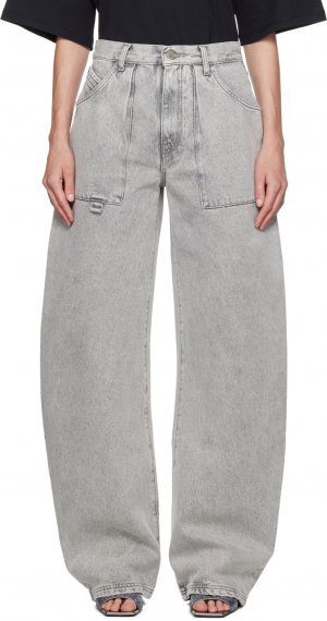 Серые широкие джинсы The Attico