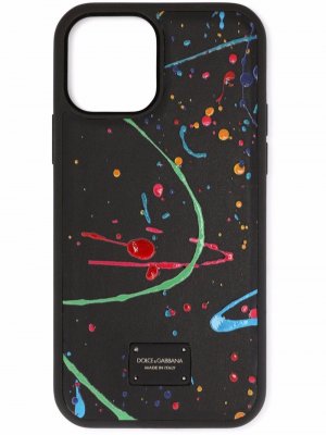 Чехол для iPhone с абстрактным принтом Dolce & Gabbana. Цвет: черный
