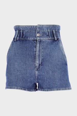 Женские джинсовые шорты среднего размера с эластичной резинкой на талии и молнией C 4534-087 CROSS JEANS