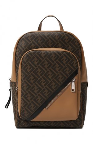 Комбинированный рюкзак Fendi. Цвет: коричневый