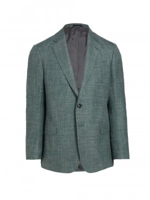 Блейзер из смесовой шерсти с текстурным плетением , зеленый Giorgio Armani