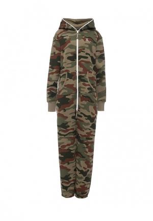 Комбинезон OnePiece Camouflage Jumpsuit. Цвет: зеленый