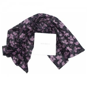 Стильный черно-фиолетовый шерстяной палантин 817946 Nina Ricci. Цвет: черный