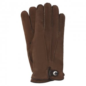 Кожаные перчатки Brunello Cucinelli. Цвет: коричневый