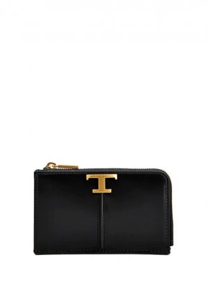 Женский кожаный кошелек с черным логотипом Tod's Tod's