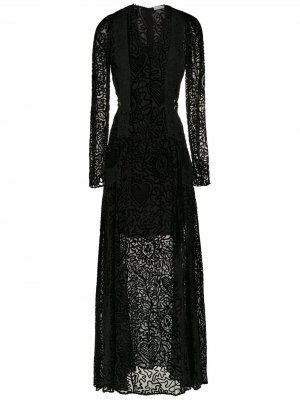 Длинное бархатное платье Martha Medeiros. Цвет: черный