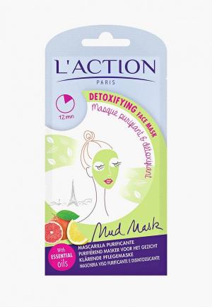 Маска для лица LAction L'Action от токсинов, Detoxifiant, 15 г. Цвет: белый