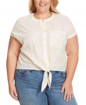 Модная блузка больших размеров Louelle с завязкой спереди Jessica Simpson