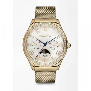 Наручные часы женские Quantum IML661.120, Кварцевые 34 мм, белый, золотой. Цвет: белый/золотистый/золотой