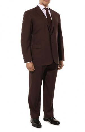 Шерстяной костюм Brioni. Цвет: бордовый