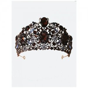 Медная диадема-корона с медными и лавандовыми кристаллами лавандовый на колечках Мечта Принцессы