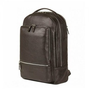 Городской мужской рюкзак из кожи Pathfinder relief brown (коричневый) кожаный стильный ранец для ноутбука 14 дюймов или документов A4 BRIALDI. Цвет: коричневый