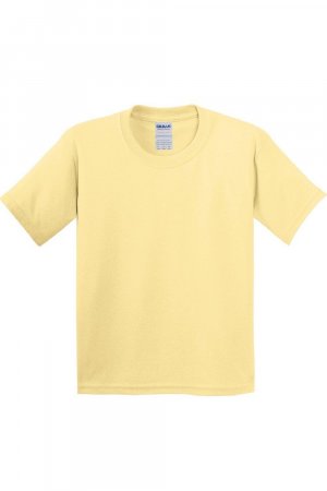 Молодежная футболка из плотного хлопка , желтый Gildan