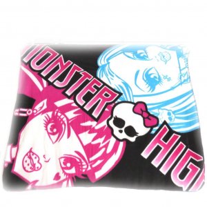 Monster High [J5482] - флисовый плед розовый синий черный