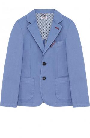 Пиджак из хлопка на двух пуговицах Aletta. Цвет: голубой