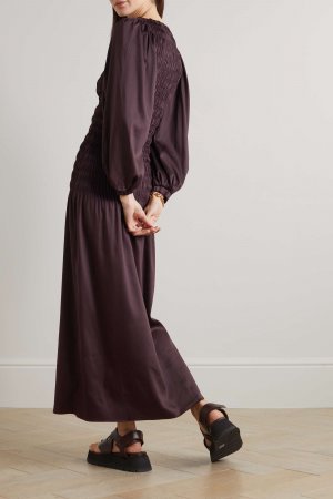 MOTHER OF PEARL + NET SUSTAIN Платье макси Ariella со сборками из эластичного лиоцелла TENCEL, фиолетовый