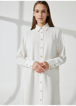 Бежевое стандартное женское платье с рубашечным воротником Brooks Brothers