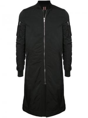 Удлиненная куртка-бомбер Rick Owens DRKSHDW. Цвет: черный