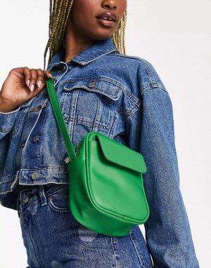 Зеленая мини-сумка через плечо French Connection