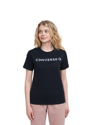 Женская футболка Wordmark T-Shirt Converse. Цвет: чёрный