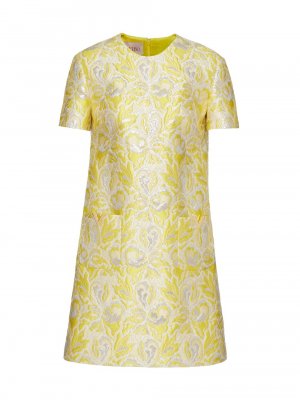 Короткое платье из парчи Iris , желтый Valentino