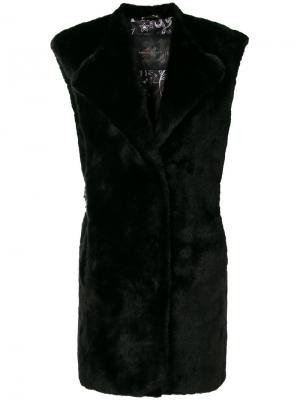 Однобортное пальто Ash. Цвет: чёрный