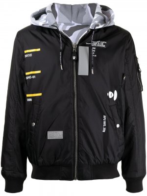 Многослойная куртка-бомбер AAPE BY *A BATHING APE®. Цвет: черный
