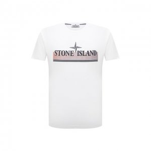 Хлопковая футболка Stone Island. Цвет: белый