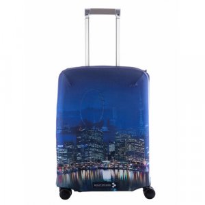 Чехол для чемодана , 40 л, размер S, синий, мультиколор ROUTEMARK. Цвет: синий/микс
