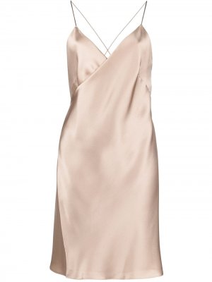 Платье мини с запахом Michelle Mason. Цвет: коричневый
