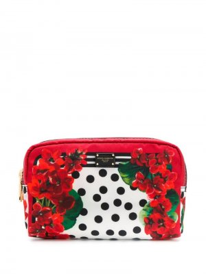 Косметичка с цветочным принтом Dolce & Gabbana. Цвет: белый